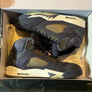 Jordan Navy Blue Retro 5 High-Top Athletic Shoes SZ 15